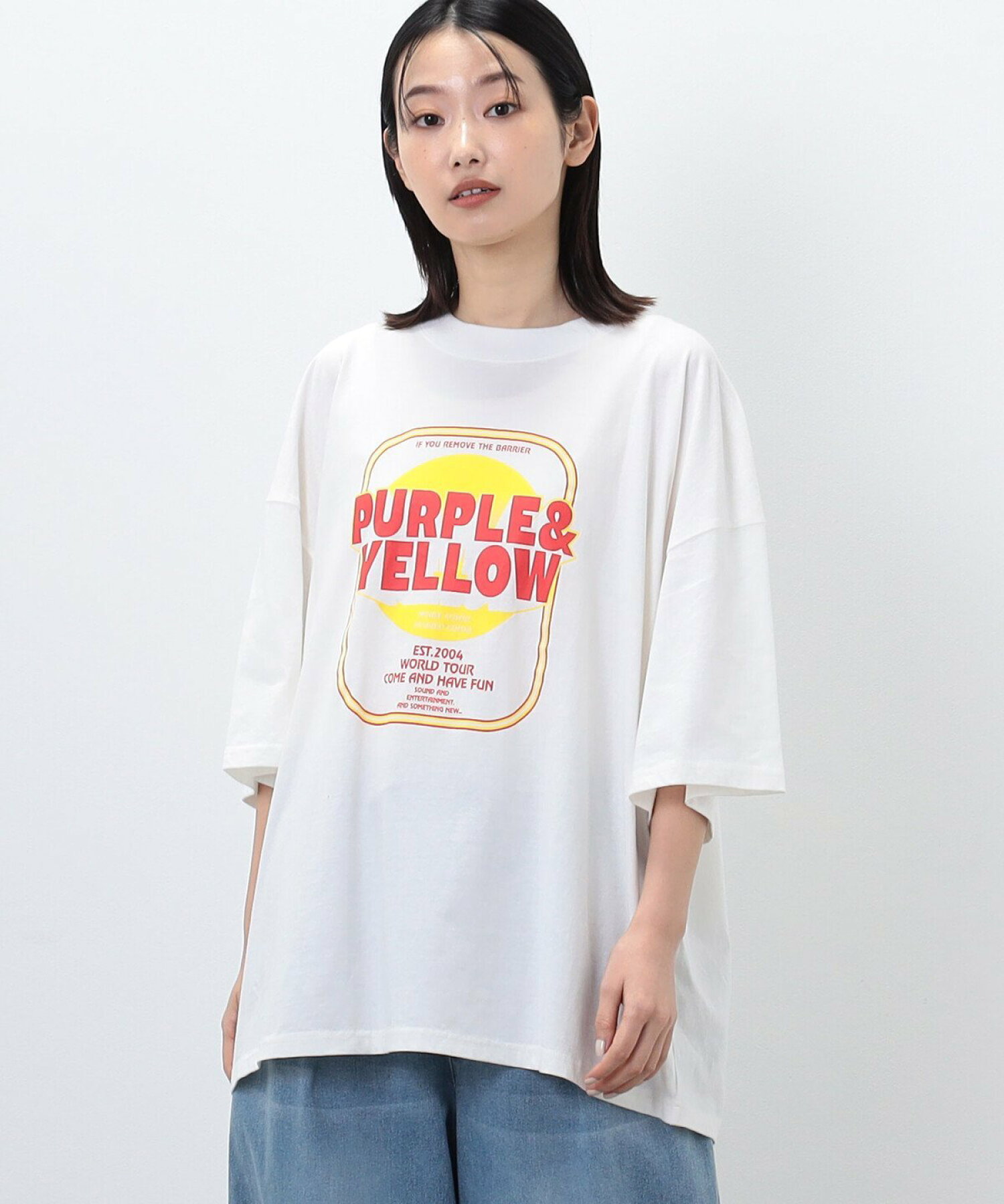 マルチカラープリント  ビッグ半袖Tシャツ